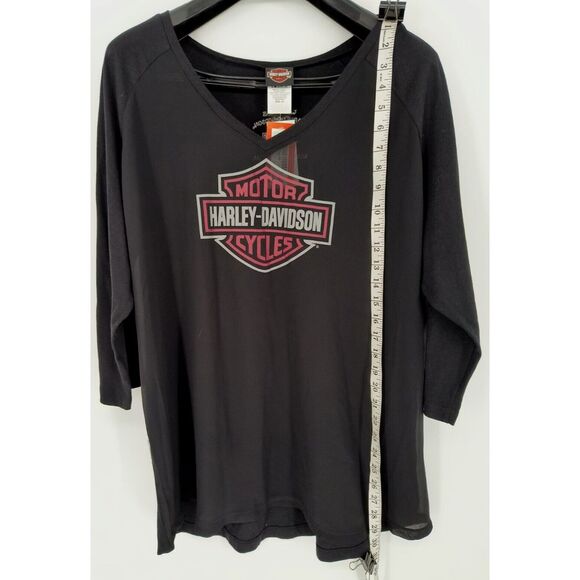Harley-Davidson Women's Black and Pink Top - Picture 4 of 10